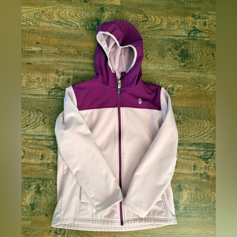 Free Country Girls' Two-Tone Hooded Jacket - Purple & Light Pink
